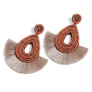 Handmade jewelry bead tassel drop earrings